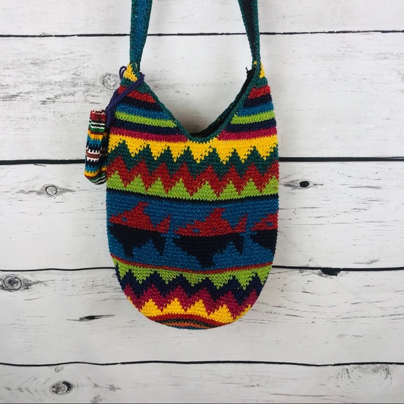 Boho Handmade Ethnic Crochet Bag & Coin Bag NWOT - Picture 2 of 5